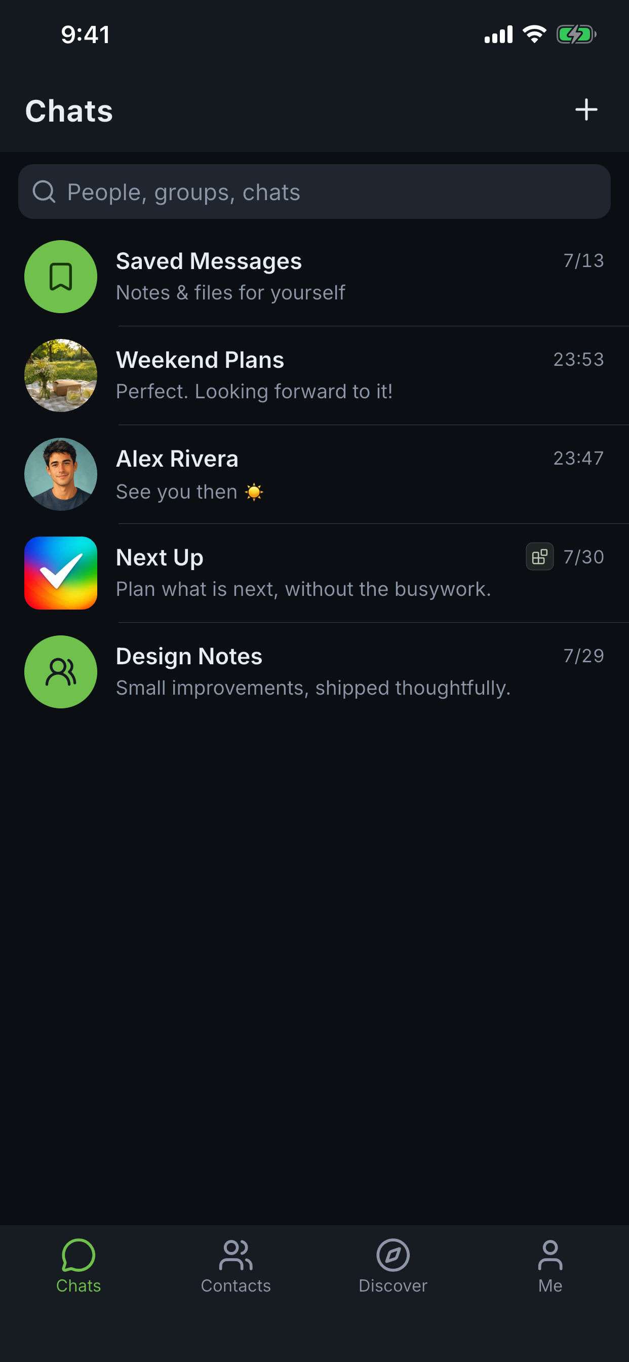 Koee Chats screen